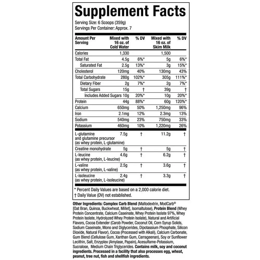 MuscleTech Mass Gainer – 5 lbs |2,27 Kg – Image 2