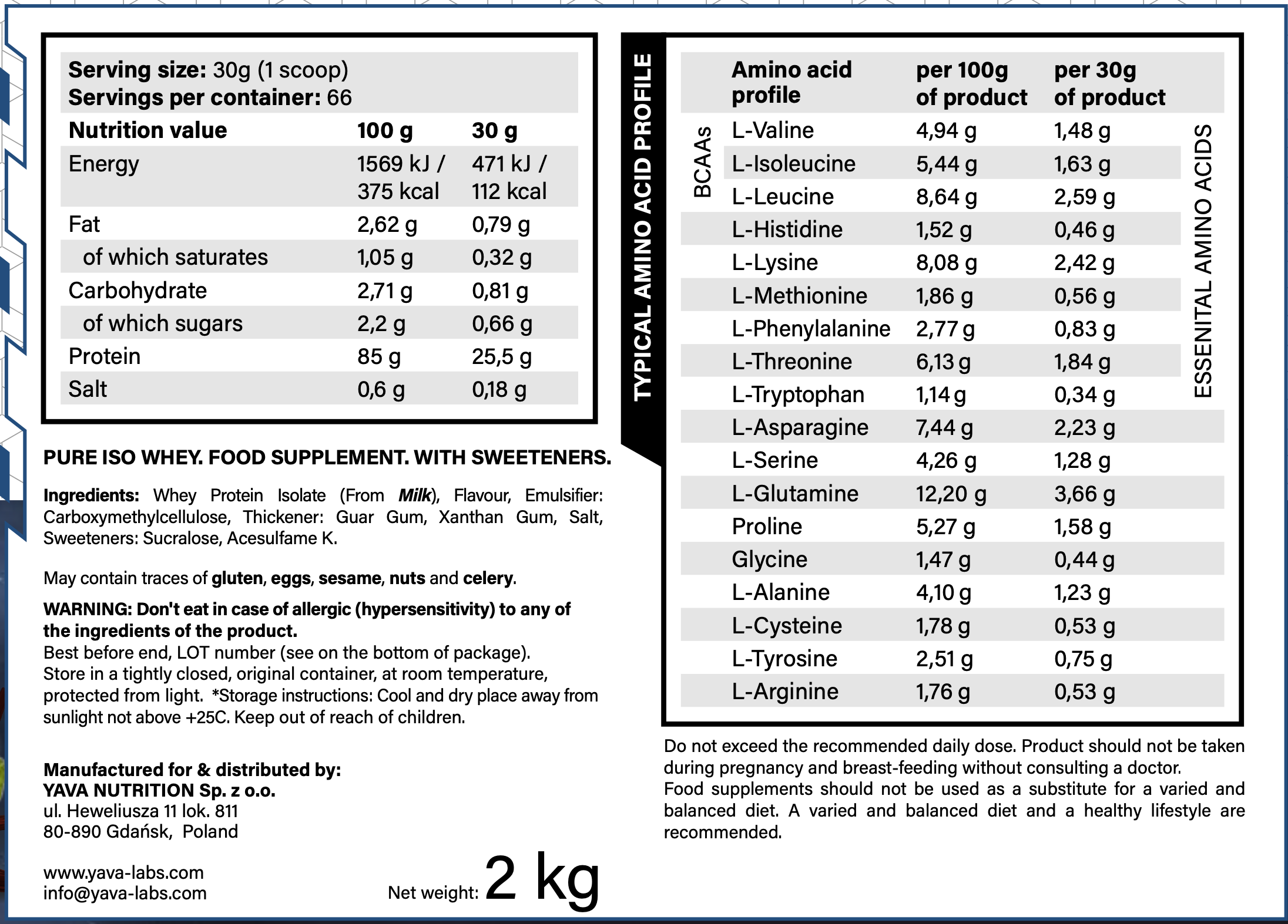 Yava Labs - Elite Whey Protein | 2kg – Image 2