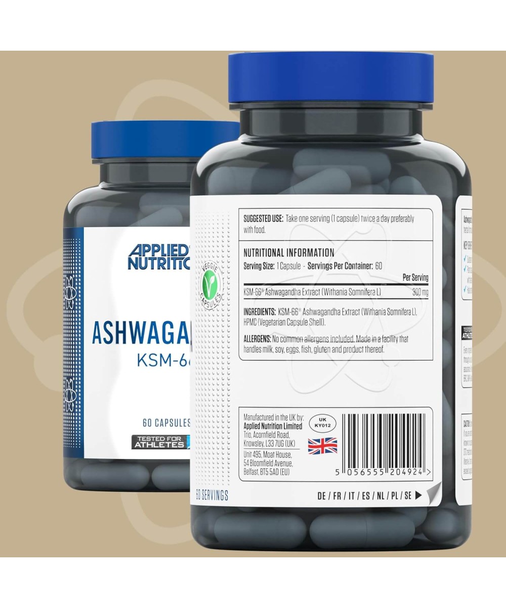 ASHWAGANDHA KSM-66 - Applied Nutrition | 60 Capsules – Image 2