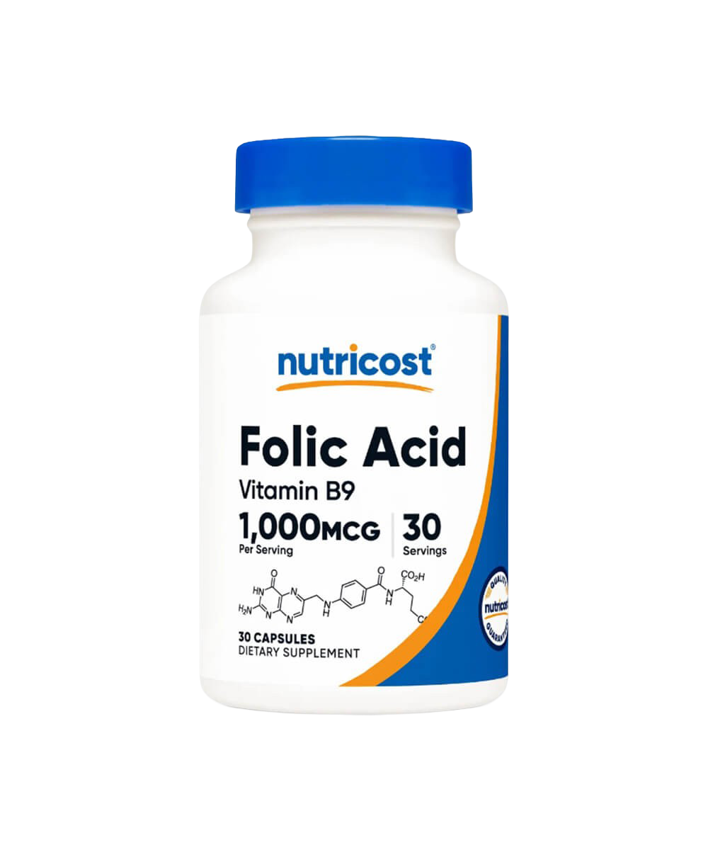 Folic Acid (Vitamin B9) - Nutricost | 30 Capsules