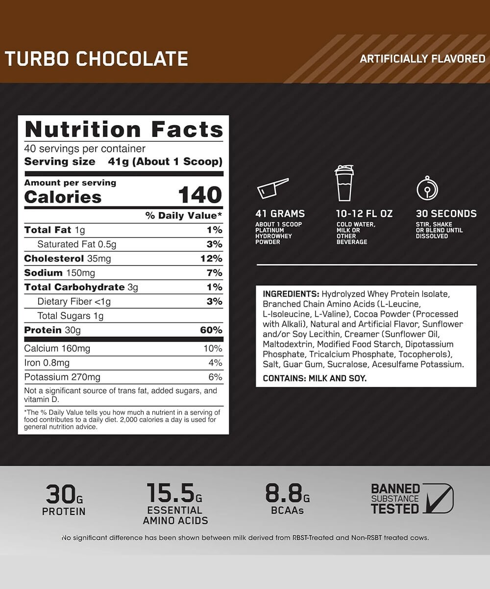 PLATINUM HYDROWHEY™ - Optimum Nutrition | 1.6kg – Image 2