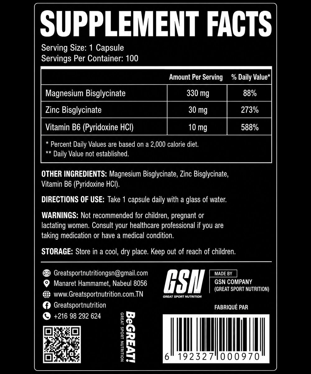 ZMA Pro - Great Sports Nutrition | 100 Capsules – Image 2
